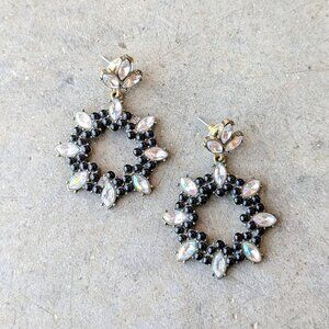 Sugarfix by Baublebar Black Rhinestone Circle Dangle Drop Post Earrings